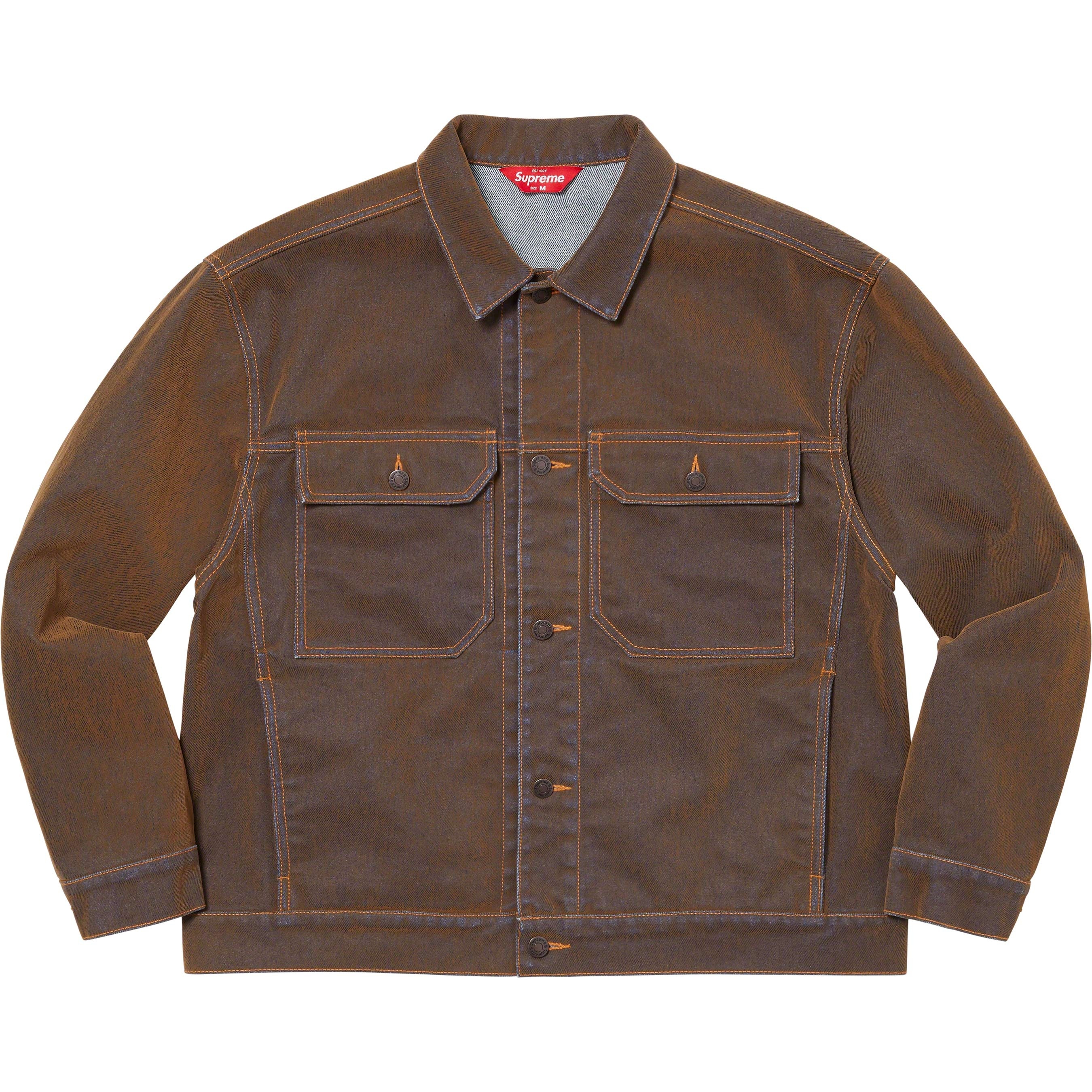 Flocked Denim Trucker Jacket view 11